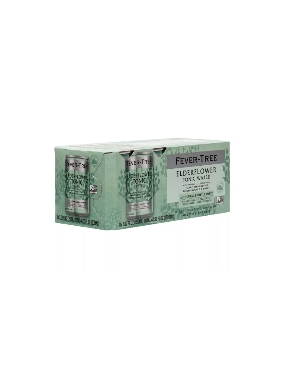 Agua Tónica Fever Tree Flor Saúco 8 Latas 150 ml