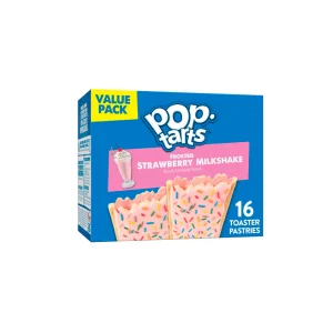 Pop Tarts Malteada de Fresa glaseada con 16 piezas